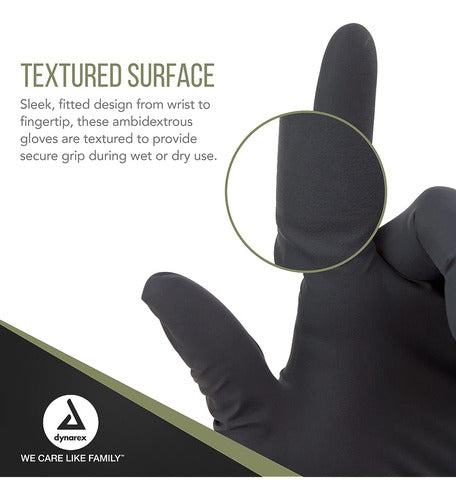 Dynarex Black Arrow Disposable Latex Exam Gloves 2