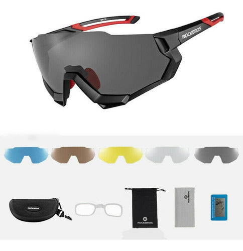 RockBros Lentes Running Polarizados Ciclismo 5 Micas Intercambiables 0