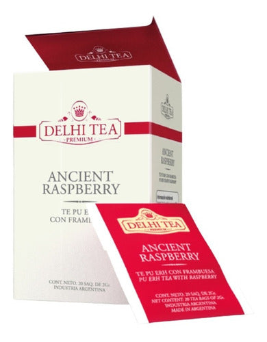 Delhi Tea Ancient Raspberry Tea 20 Sachets - X3 Boxes 1