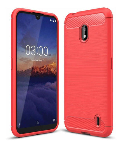 Funda Para Nokia 2.2 Textura Fibra De Carbono Rojo 0