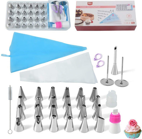 Complete Decorating Set for Pastry Silicone Piping Bags and Tips 0