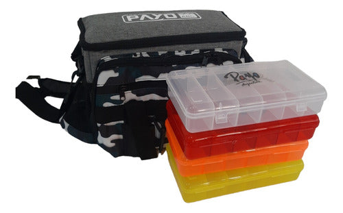 Payo Fishing Waist Bag Wading Kit 4 Included Boxes Pockets 14