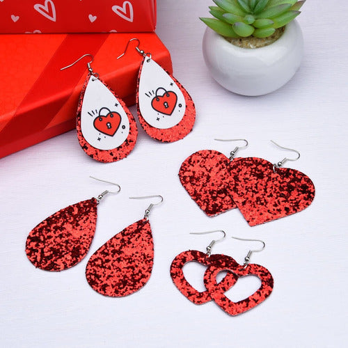 Tuparka 15 22 Pairs of Valentine's Day Leather Earrings 2