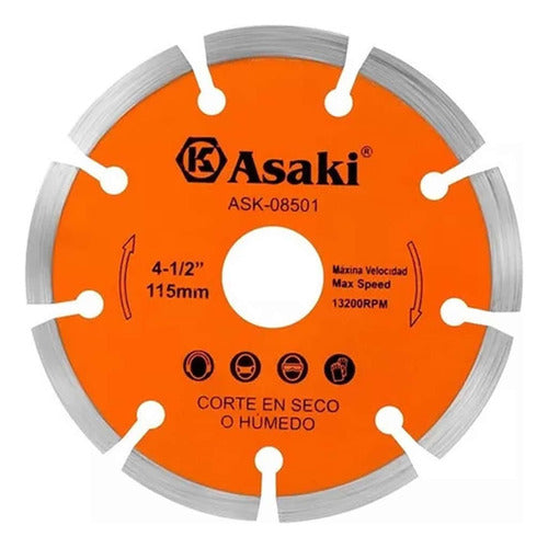 Asaki Diamond Segmented Cutting Disc ASK-08501 115mm Mf Shop 0