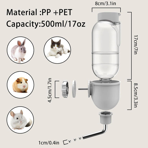 Botella De Agua 17 Onzas, Ideal Para Conejos Y Hurones 4