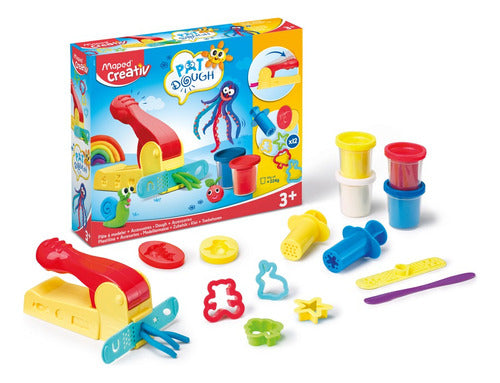 Maped Creativ Pat Dough Set with 4 Jars 56g + 12 Accessories 0