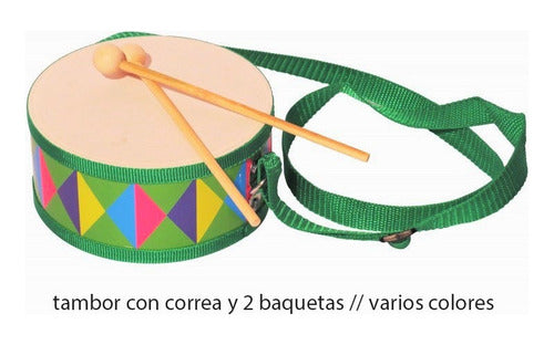 Kit Musical Infantil X 7 Pandereta Flauta Cascabel Maraca 3