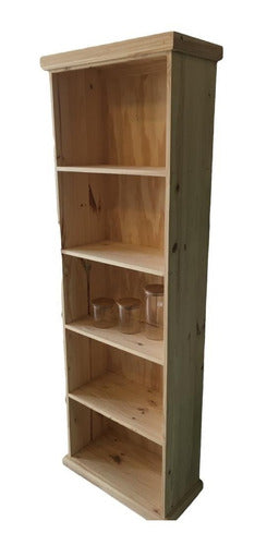 Wooden Pine Bookshelf 60cm Wide Straight Style 2