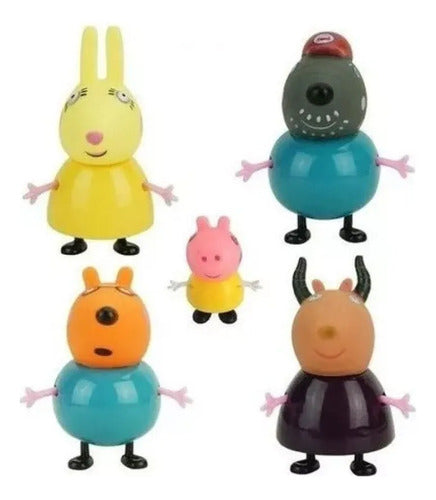 Bonecos De Ação Dos Personagens Da Família Peppa Pig, Jarra 4