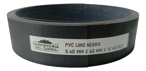 Cantochap Tapacanto PVC Lino Negro 0.40 Mm X 40 Mm X 10 M S/ Pegamento 1