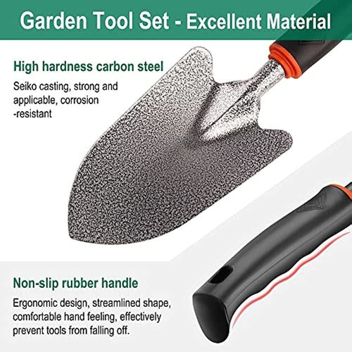 LRLXE Garden Tool Set - 3 Piece Heavy-Duty Gardening Tools 2