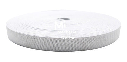 20mm White Polyester Elastic A.3002 with Gold Cord x 25m 2