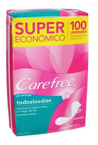 Carefree Brisa Sin Perfume 100 Unidades 0