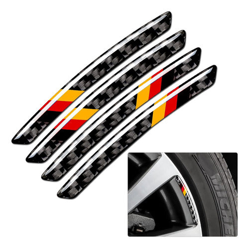 Muekzru Universal Wheel Stickers Tricolor 3D (4 Pack) 0