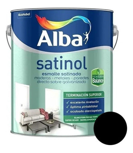 Alba Satinol Satin Water-Based Synthetic Enamel 1 L Protection Mm 0