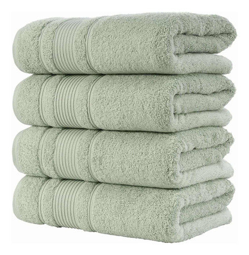 Qute Home Luxury 4-Piece Bath Towel Set, 100% Turkish Cotton 1