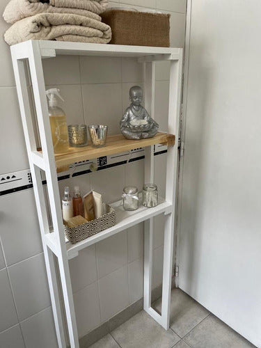 Mueble Organizador Sobre Inodoro - 3 Estantes Madera - Baño 0