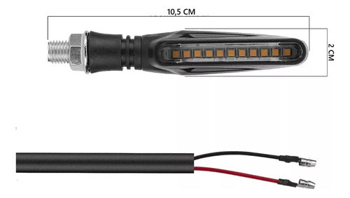 Guiño Moto X 2 Secuencial Progresivo 12 Led Yamaha Honda Ktm 1