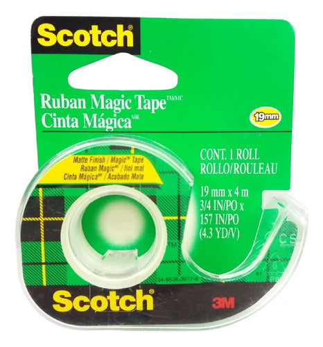 Cinta Magica Scotch 19x4 Con Racionador 19mm X 4mts 3m 0