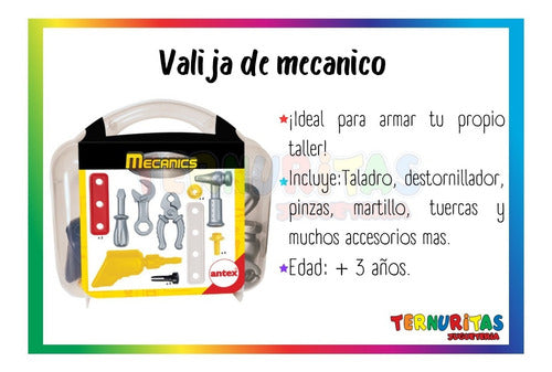 Antex Valija De Herramienta Mecanico Jugar Niño Construccion 1