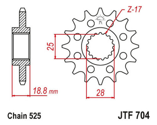 BMW F 800 GS 08-16 JT Rider Pro 17D Transmission Sprocket 1