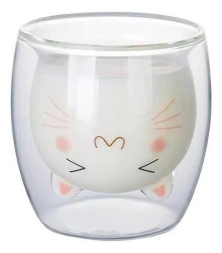 Zarco Double-Walled Glass Cat Cup 0