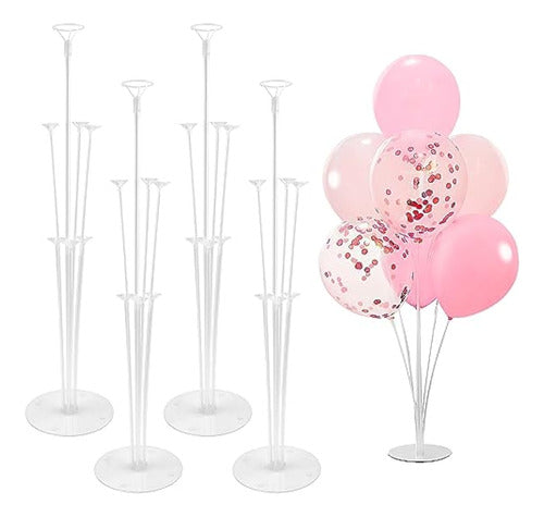 4 Sets Balloon Stand Kit Balloon Sticks With Base 0