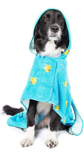 Barkbox Premium Absorbent Hooded Dog Bathrobe Towel - Quick Drying Pet Towel For Bath & Beach Trips - Luxurious & Soft Bathrobe Towel For Dogs Of All Breeds - Rubber Duck - Large 0