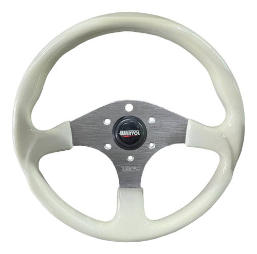 Warvol Nautical Car Steering Wheel Lacquered White 350mm 0