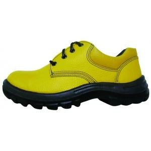 Worksafe Yellow Leather Shoe, Plastic Toe Cap, Size 43 0