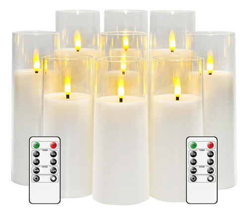 Velas De Led Con Wick Móvil Y Control Remoto, 9 Tamaños Vari 0