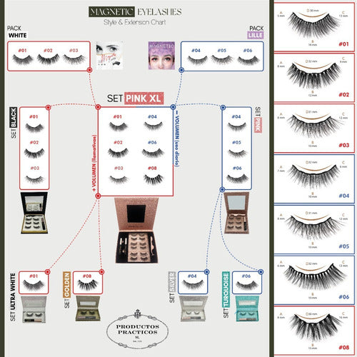 Productos Practicos NL Pestañas Magnéticas 3 Modelos Mas Repuesto Delineador Magn 3