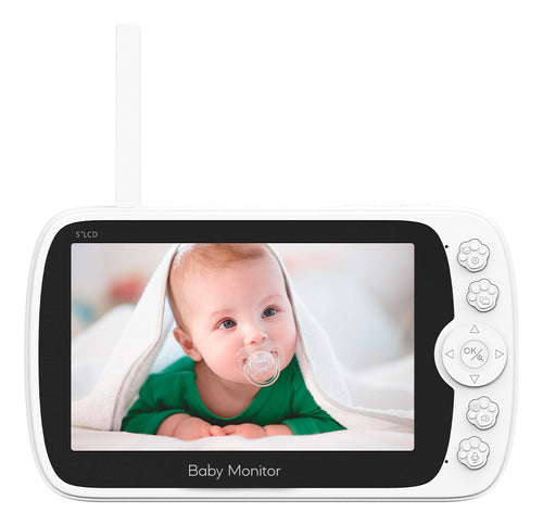 Babá Eletrônica Babymonitor Tela 5  Câmera Branca 2.4ghz 1