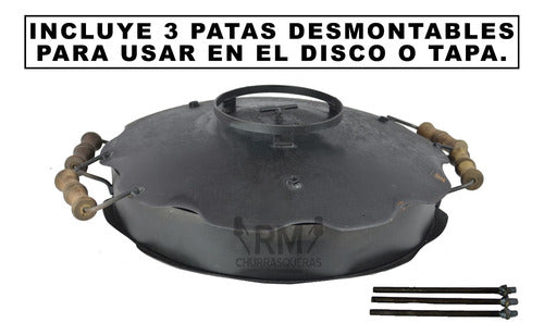 RM Churrasqueras Original Plow Disc Paella Pan Ø50/54 with Double-Sided Lid 3