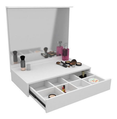 Corsa Floating Makeup Vanity Table with Mirror and Drawer 0