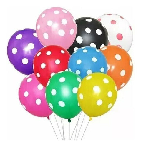 Globos Lunares Colores Surtidos X25 Unidades 0