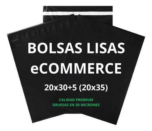Premium Black Plain Ecommerce Bags 20x30 No.1 - Pack of 100 0