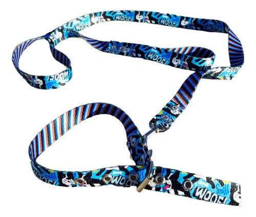 Correa + Collar Sublimados Para Perros 1,30mts 6