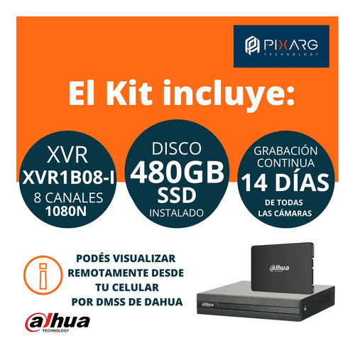 Dvr Dahua 8ch 1080p Ai + Disco Ssd 480gb Estado Solido Dahua 1