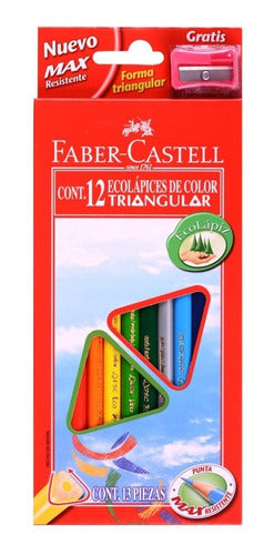 Faber-Castell Triangular Colored Pencils - 12 Units 0