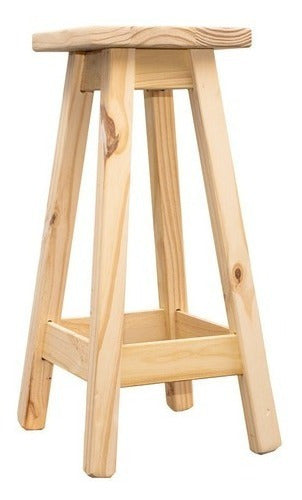 High Stool Pine Wood Natural 75cm 2