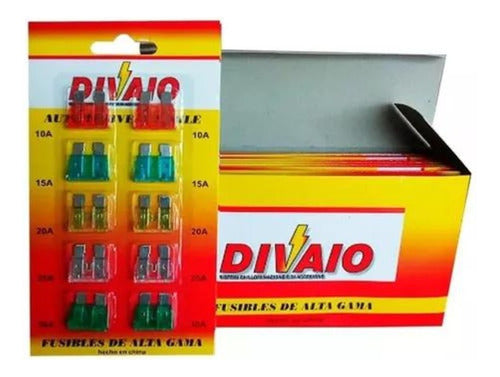 Divaio Blister X10 Assorted Fuses 10A to 30A 0