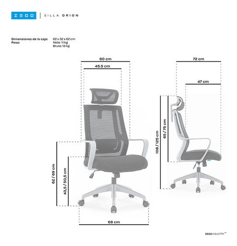 Zego Orion Executive Office Mesh PC Chair 7