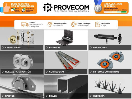 Provecom Bisagra Municion Para Soldar | 100x2,5x75 Mm 3