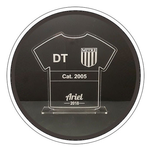 Trofeo, Premio, Placa De Acrílico Grabado - Camiseta 15cm 0