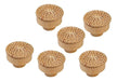 Le Monde Set of 6 Rattan Wooden Knobs for Furniture & Doors 0