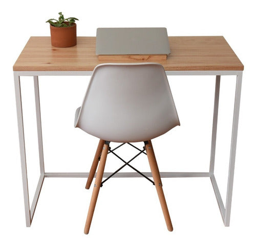 Mas Espacios Industrial Desk Iron and Melamine Wood Yaco 100 cm 1