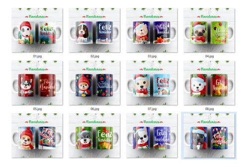 Imprimi Kits Plantillas Tazas Navidad Diseños Perritos Sublimar #tn11 1