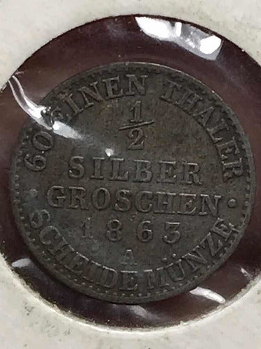 Moneda 1/2  Silber Groschen 1865   # 579  Plata 1