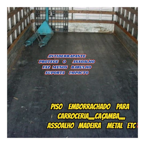 Piso Emborrachado 4mm P/forrar Caçamba Caminhão 5.90x1.00mt 1